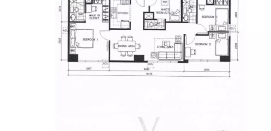 2BR/3BR (Combined Unit) in Viceroy Residences, Mckinley, Taguig City