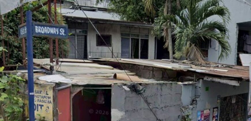 193 SQM Lot with Old Residential Structure at Broadway corner 18th St. Brgy. Kalusugan, New Manila, Quezon City